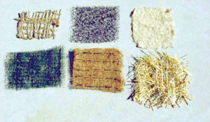 Figure 1 A variety of erosion control blanket materials. Photo courtesy of the authors.