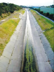 Figure 2 Example of a V-shaped channel with concrete lining. Photo courtesy of the authors.
