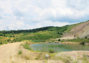 Panorama of the quarry site in Monroe County, east-central Pennsylvania.