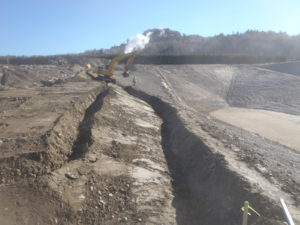 Sideslope channel initial construction.