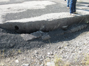 Top edge erosion crack, 2012.