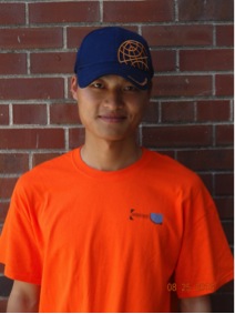Guo Cheng, civil and environmental graduate student at the University of Illinois/Urbana-Champaign, wearing his Colorado Lining International cap and T-shirt.