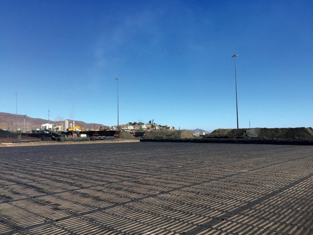 FIGURE 1 Port of Guaymas, Mexico, high-strength geogrid jobsite view