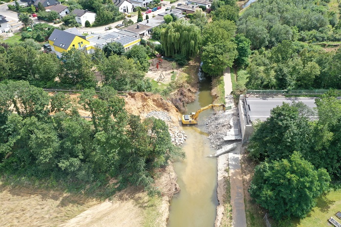 The Swistbach Bridge in Heimerzheim, Germany, destroyed by floods, July 2021.