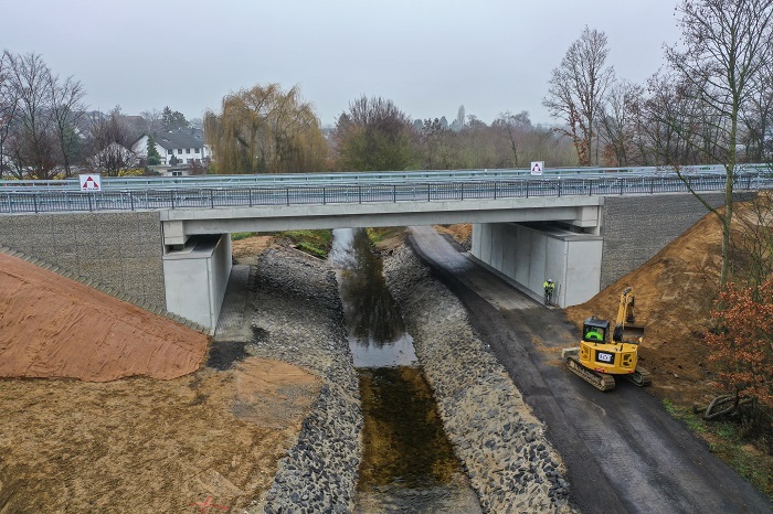 The reconstructed Swistbach Bridge in December 2021