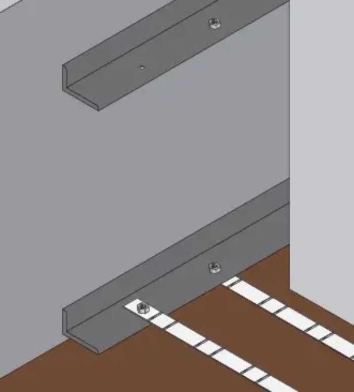 Illustration Isometric view of drop inlet with steel angle