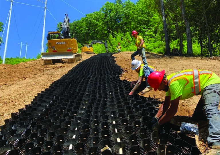 GEOWEB Slope Protection System provides transmission line stabilization ...